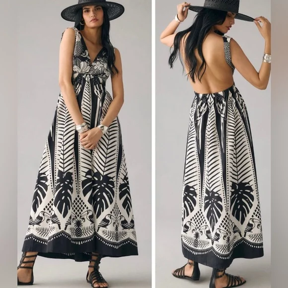 FARM Rio | Dresses | Farm Rio Black Macaw Elegance Maxi Dress Xl | Poshmark
